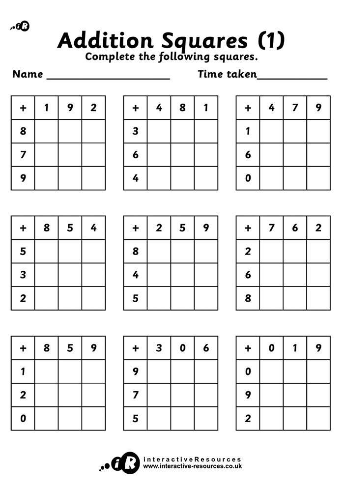 Addition Grids