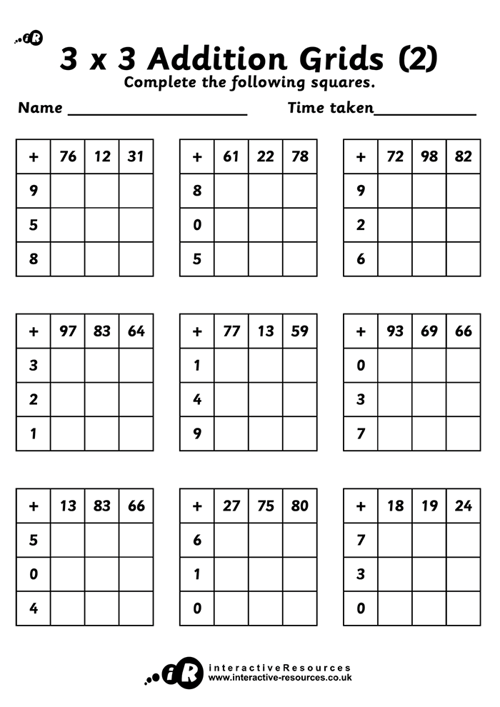 Addition Grids