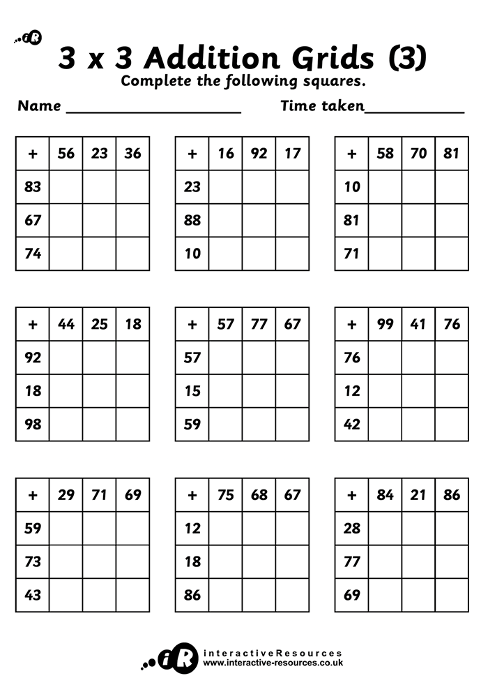 Addition Grids