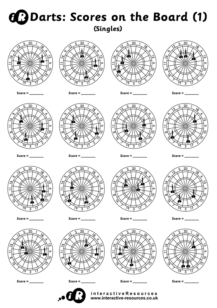 Darts: Scores on the Board (Singles)