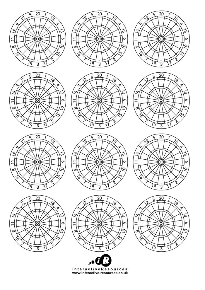Twelve Dartboards Template